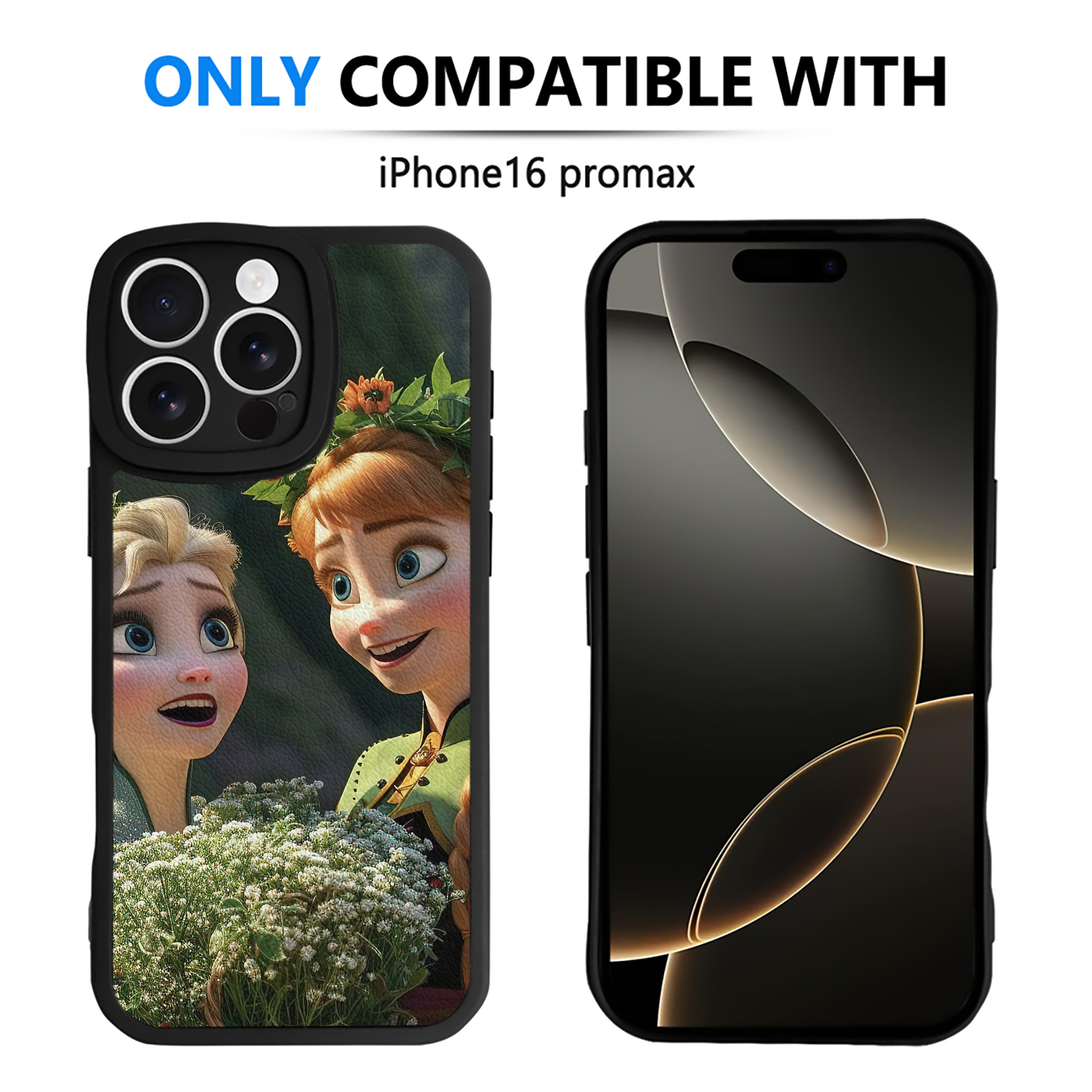 （画像用） アナと雪の女王 アンナ エルサ Frozen Anna Elsa 【iPhone 16シリーズ対応】シリコンスマホケース（レザー調） 材質：シリコン